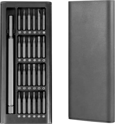 "25-in-1 precisie-schroevendraaierset, mini magnetische schroevendraaier-gereedschapsset, 24-bits met plastic koffer voor mobiele telefoon, laptop, horloge, computers, elektronica, brilreparatie"