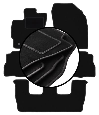 Set veloursmatten voor: Toyota Prius III Plus 7 persoons (2011-)
