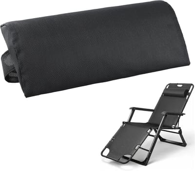 Zwarte Kussen voor Ligstoelen, Tuinstoelen en Lounge Stoelen - Ergonomisch Nekkussen met Elastische Band voor Comfort en Ondersteuning