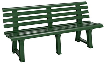 Tuinbank Weerbestendig 3-zits Kunststof Balkon Parkbank Groen 145x49x74cm