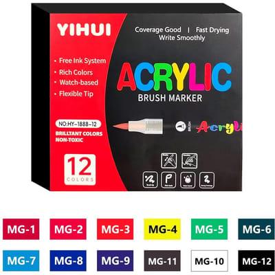 12/24/36/48/60 Kleuren Acrylverf Pennen Markers Kwastpunt Verf Markers Voor Rots Schilderen Hout Steen Glas Cadeau DIY Ambachten