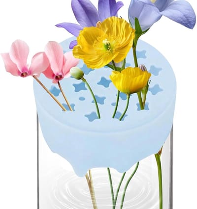 Bloemenrooster Silicone - Bloemschikken Hulpmiddel - DIY Boeketten Maken - Flexibel en Herbruikbaar - 8x8x4 cm - Blauw