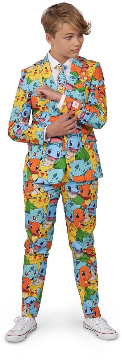 OppoSuits TEEN BOYS POKÉMON™ - Jongens Pak - Carnavalskleding - Nintendo Game Pikachu Bulbasaur Squirtle Charmander Outfit - Meerkleurig - Maat EU 134/140