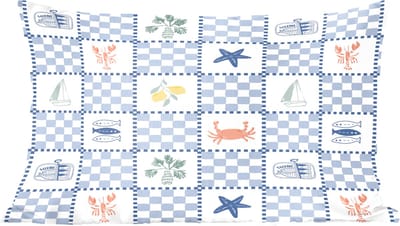 Sierkussens - Kussentjes Woonkamer - 60x40 cm - Zee - Sfeer- Mozaïek - Blauw