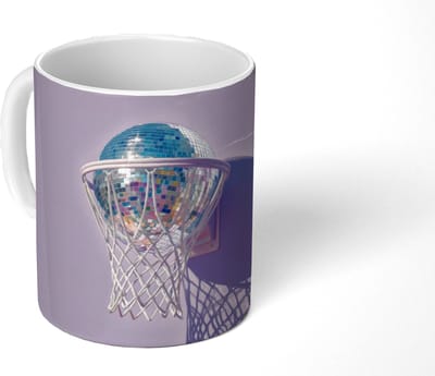 Mok - Koffiemok - Discobal - Basketbalring - Grafisch - Mokken - 350 ML - Beker - Koffiemokken - Theemok