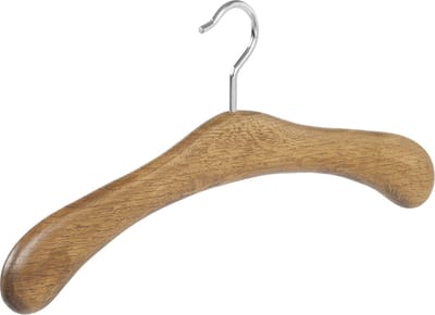 De Kledinghanger Gigant - Garderobehanger - Jassenhanger - 506ED-58 - 24 Stuks - Bruin - Donker Gebeitst - Eikenhout - Chromehaak - 45 cm - Kledinghanger - Kleerhanger (506ED_58_M/24)
