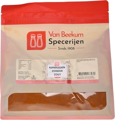 Van Beekum Specerijen - Kipkruiden Zonder Zout - 1 KG (hersluitbare stazak)