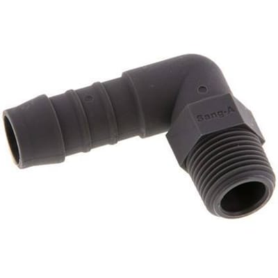 13 mm & R3/8'' PA 6 L-Slangpilaar Met buitendraad [5 Stuks]