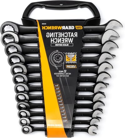 Ring Wrench With Ratchet Set Metric 9412BE Black 8-19 mm 12 Pieces (Limited Edition) - Gearwrench