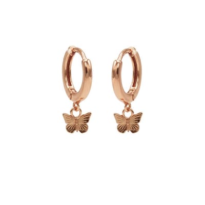 Karma Oorringen Hinged Hoops Butterfly Rosé
