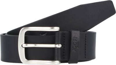 JOOP! Leren Riem Jeans Belt 4,0 CM W90 Black-Silver Zwart