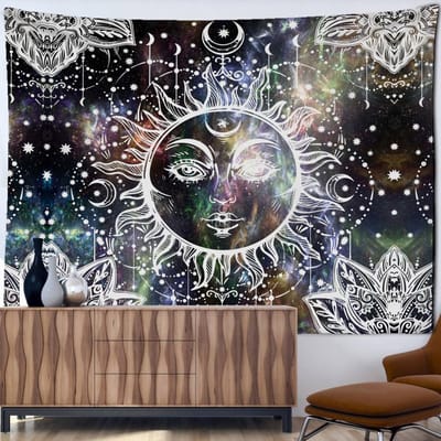 Indiase Mandala Wandtapijt Muurhanger Boheemse Kunst Hippie Tapiz Hekserij Slaapzaal Slaapkamer Kamer Huisdecoratie 95x73CM
