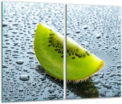 TMK ArtDeko Kiwi Serie - Glazen Snijplank - 30x52cm - Inductiekookplaat Bescherming - Levendige Kleuren