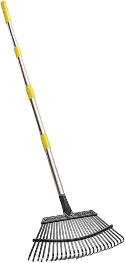 Bladeren Harken - Tuin Harken - Gazon Onderhoud - Roestvrij Staal - 45 x 165 cm - Zilverkleurig