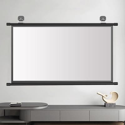 Projectiescherm Handmatig - Scherm Binnen Buiten - Films Kijken Thuis - Kreukvrij Glasvezel - 50 inch - Wit