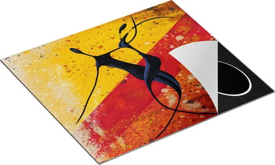 Chefcare Inductie Beschermer Abstracte Kunst - Dansend Afrikaans Paar - 60x50 cm - Afdekplaat Inductie - Kookplaat Beschermer - Inductie Mat