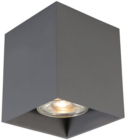 QAZQA qubo - Moderne Plafondspot | Spotje | Opbouwspot - 1 lichts - L 83 mm - Grijs - Woonkamer | Slaapkamer | Keuken