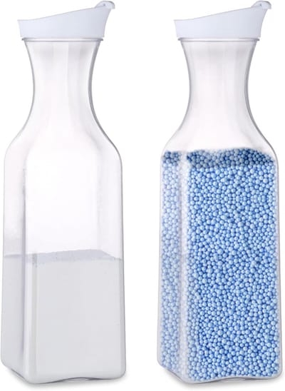 Duurzame en onbreekbare opbergdozen voor wasmiddel, 1,5 liter, set van 2 - Perfect voor wasruimte en organisatie