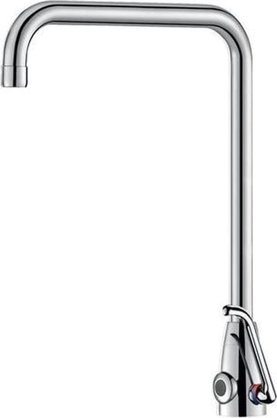 Delabie Tempomatic Mix Pro Wastafelmngkrn M3/8" Batt. 6V Draaib Uitloop