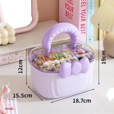 Nieuwe Meerlaagse Haarspeld Opbergdoos Strik Waterdichte Speelgoed Organizer Doos Haaraccessoires Gelaagd Container Meisje
