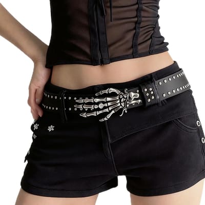 Dailygoods- Leren Riem Punkstijl - Vintage Accessoire - Kunstleer - Rock Design - Voor Dames/Heren - Ideaal voor Outfits - Punkriem