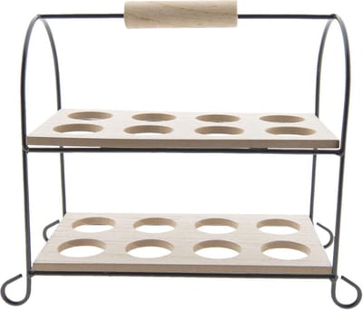 Clayre & Eef Eierhouder 21x11x20 cm Zwart Hout