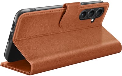 Zanae, Hoesje geschikt voor Galaxy S23 FE - Wallet Case met Stand & Magneetsluiting, Bruin