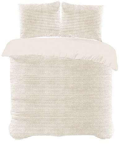 iSleep Dekbedovertrek Rib Fleece - Eenpersoons - 140x200/220 cm - Taupe