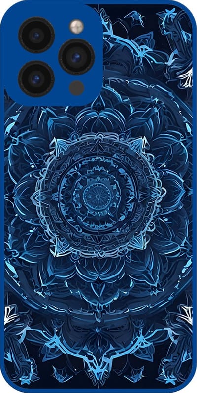 Smartphonica Telefoonhoesje Geschikt voor iPhone 11 Pro met donkerblauw mandala opdruk - TPU case dark blue mandala design - donkerblauw geschikt voor iPhone 11 Pro