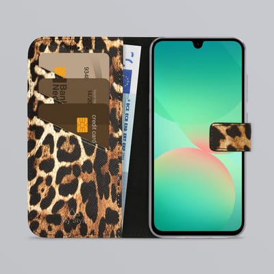 My Style Telefoonhoesje geschikt voor Samsung Galaxy A26 Hoesje | My Style Flex Wallet Bookcase Portemonnee | Pasjeshouder voor 3 Pasjes | Telefoonhoesje voor Pinpas / OV Kaart / Rijbewijs - Wild Leopard | Bruin