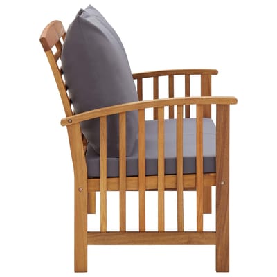 vidaXL - Tuinbank - met - kussens - 119 - cm - massief - acaciahout