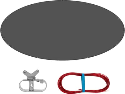 NAVOBIZ Ronde zwembad hoes 610cm - Afdekzeil - Zwembadzeil - Pool cover - Sterk PE-materiaal - Winter en zomer - Donkergrijs
