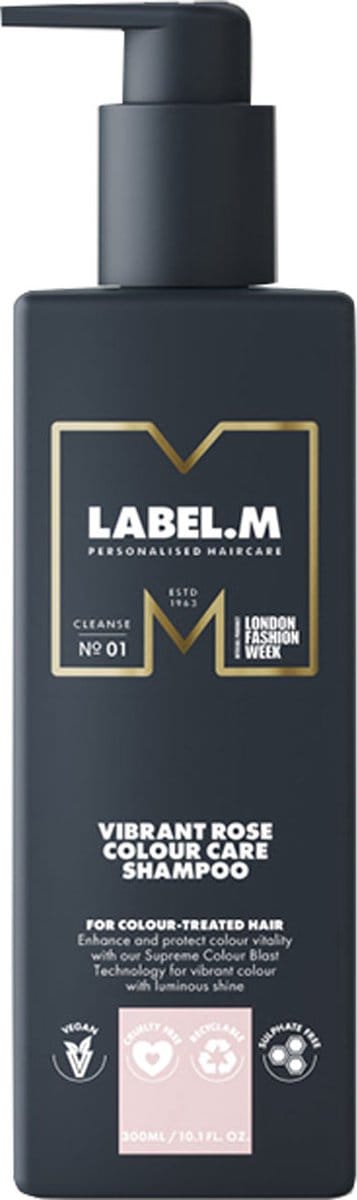 Label.M Vibrant Rose Colour Care Shampoo - 300 ml- Normale shampoo - Voor Gekleurd haar -