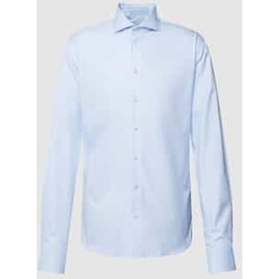 Profuomo slim fit heren overhemd - jersey - lichtblauw - Strijkvriendelijk - Boordmaat: 38