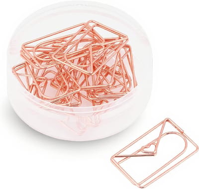 12 Stuks Paperclips van RVS voor Kantoor en Documenten, Bookmark en Organisatie in Transparante Doos