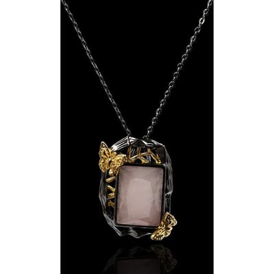 Zwart en Goud Kleur Europese en Amerikaanse Mode Sieraden Trendy en Veelzijdige Lange Edelsteen Dames Truiketting black