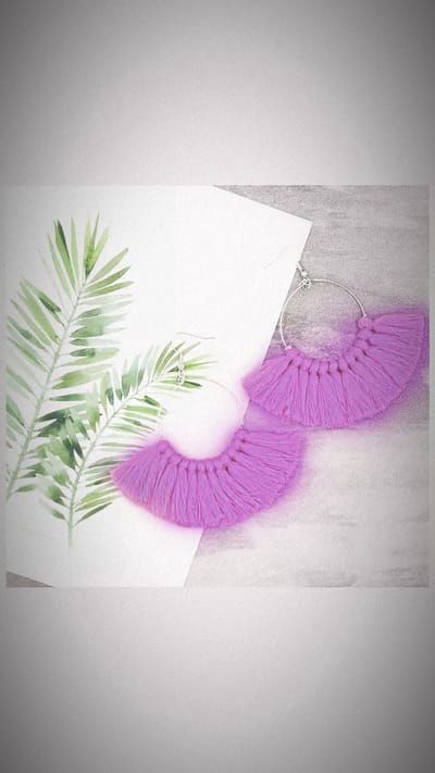 Akyol - Oorhangers – Paarse oorhangers – oorbellen – hang oorbellen - oorbellen paars - festival – Paarse oorbellen – Paarse hang oorbellen – cadeau voor vriendin – bohemian - festival oorbellen - bohemian sieraden - bohemian oorbellen