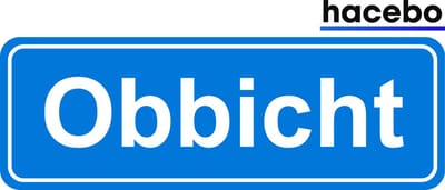 Hacebo - Plaatsnaam Sticker - 29x10 CM - Obbicht sticker - Verkeersborden sticker - grappige cadeaus - Obbicht