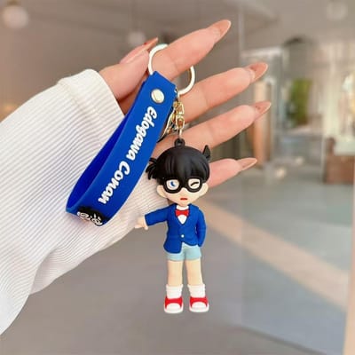 Klassieke Japanse Anime Cartoon Sleutelhanger Pop Conan Tas Auto Sleutelhanger Cadeau Groothandel Schattige Gepersonaliseerde Cadeaus Y2k Mode blue