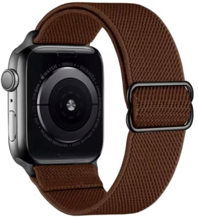 MY PROTECT - Nylon Bandje - Geschikt Voor Apple Watch Bandje - Series 1/2/3/4/5/6/7/8/9/10/11/SE/Ultra - 44mm - 45mm - 46mm - 49mm - Nylon Band - Bruin