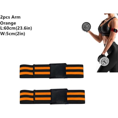 Training BFR Occlusie Banden Bodybuilding Gewichtheffen Arm Been Spiergroei Bloedstroom Beperkingsbanden Fitness Fitnessapparatuur 2pcs Arm Orange
