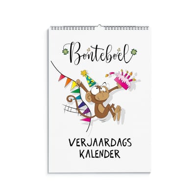 Verjaardagskalender A5 - vrolijke kalender met ringband voor alle maanden van het jaar voor verjaardagen