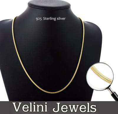 12K goud vergulde 925 zilver 2.1mm slang halsketting-roestvrij-55cm+5cm verlengstuk met anker slot