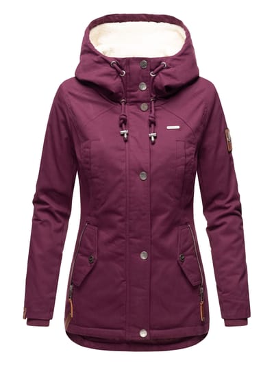 Marikoo dames winterjas met teddyfleece voering & capuchon
