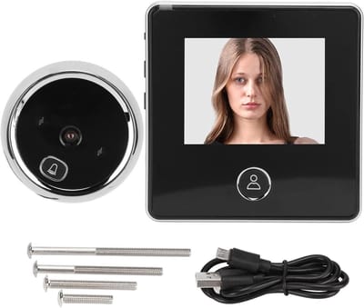 Digitale Deurkijker - Kijkgaatje Camera - Huis Beveiligen - Infrarood Nachtzicht - 28 inch Scherm - Zilver