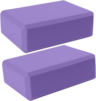 Yogablokken Set - Oefenblokken Pilates - Ondersteuning Houdingen - Antislip Schuim - 2 stuks - Paars