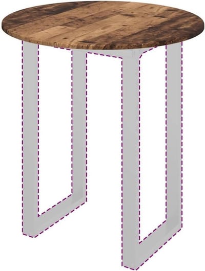 Tafelblad Hout - Rond blad - Buiten dineren - Bewerkt hout - 70 x 70 cm - Oud hout