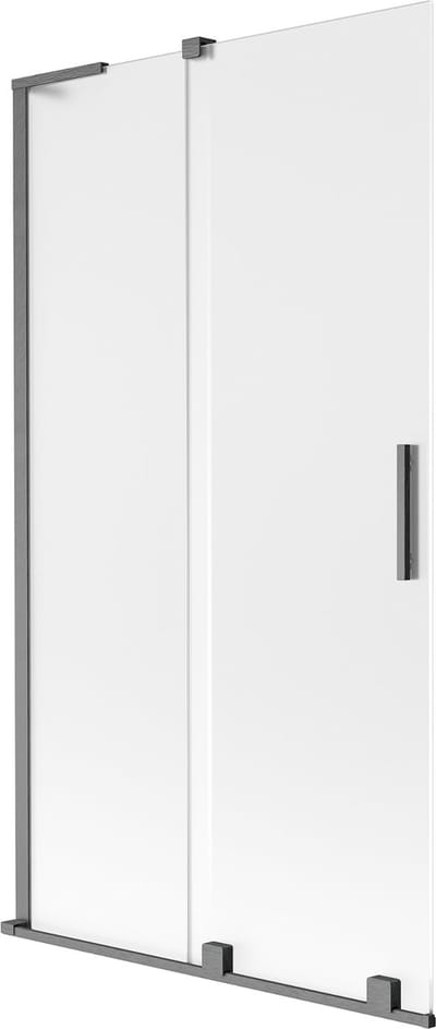 Mexen Velar L badwand 2-delig schuifbaar 100 x 150 cm, ijs, geborsteld gun gray - 896-100-003-31-66