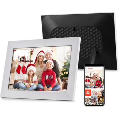10,1 inch WiFi digitale fotolijst Ingebouwde 16 GB geheugen Slimme digitale fotolijst LCD-aanraakscherm US Plug wit