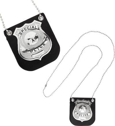 Widmann - Politie & Detective Kostuum - Undercover Politie Badge - Zwart - Carnavalskleding - Verkleedkleding